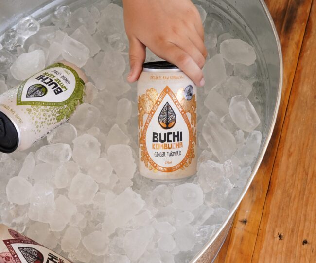 Buchi Ginger Turmeric Kombucha - 16 x 375ml Cans - Image 2