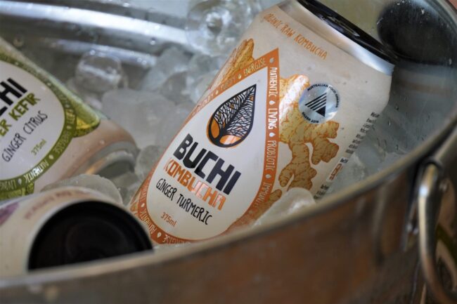 Buchi Ginger Turmeric Kombucha - 16 x 375ml Cans - Image 3