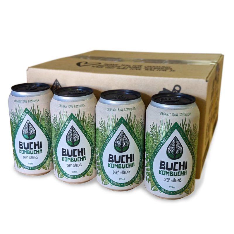 Buchi Deep Greens Kombucha Carton 16 x 375ml Cans Buchi Kombucha