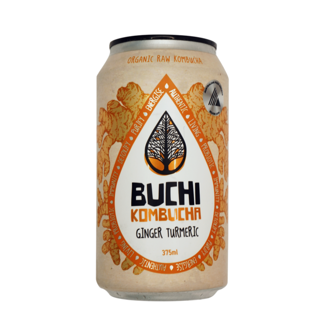 Buchi Ginger Turmeric Kombucha - 16 x 375ml Cans - Image 5